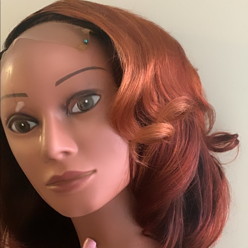 5x5 ginger closure wig with highlight
